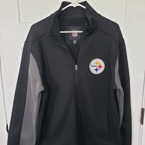 Men's NFL Steelers Sweater Jacket Large  Nice Condition - Picture 1 of 9